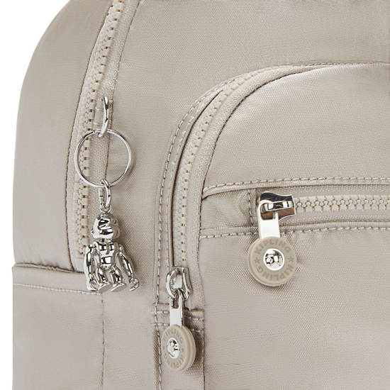 Kipling Seoul Small Metallic Tablet Rugzak Beige | NL 1352BE